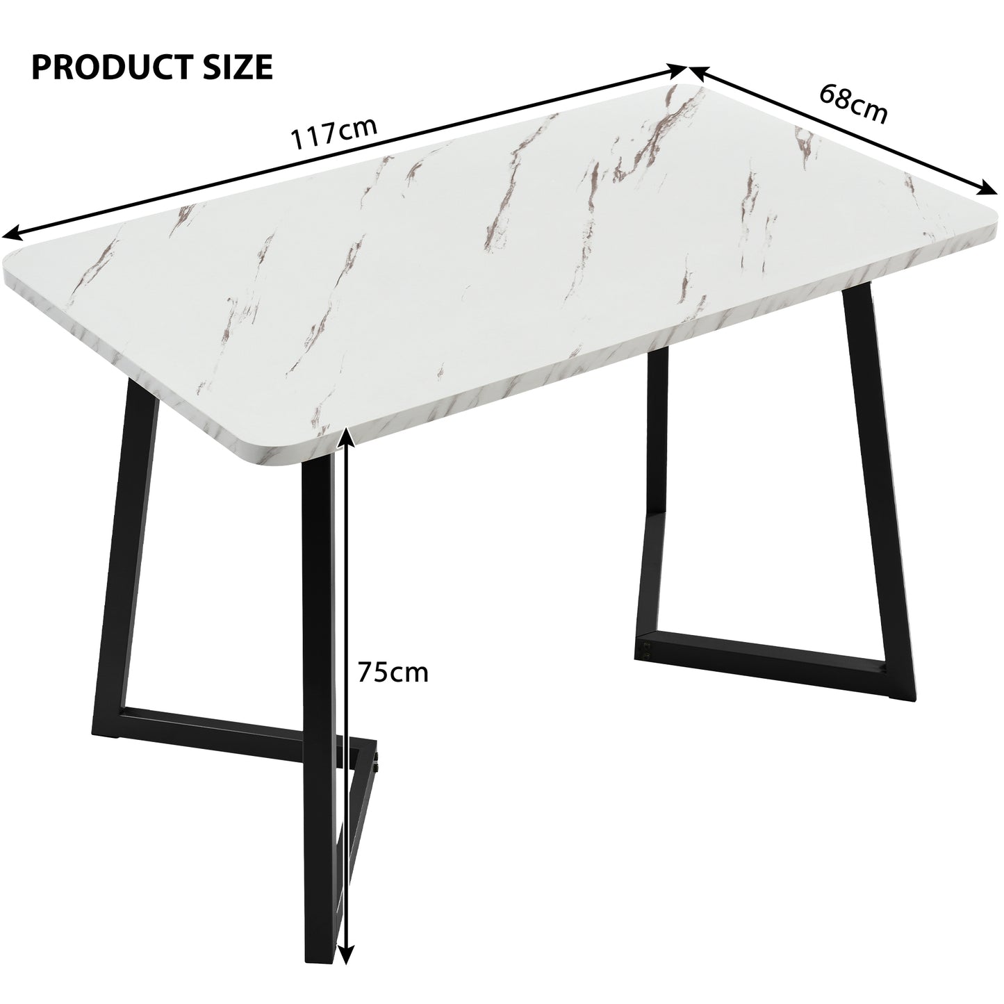 KIT GIZMO  Metal Frame Rectangular Dining Table