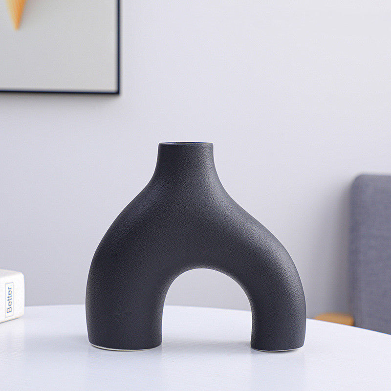 Kit Gizmo Plain Fired Ceramic Vase Decoration Living Room Soft Decoration Table White Dry Flower Vase