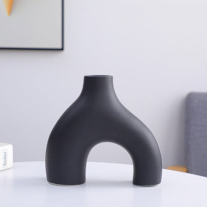 Kit Gizmo Plain Fired Ceramic Vase Decoration Living Room Soft Decoration Table White Dry Flower Vase