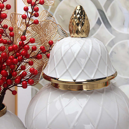 KIT GIZMO Light Luxury Ceramic Gold Vase Ornaments