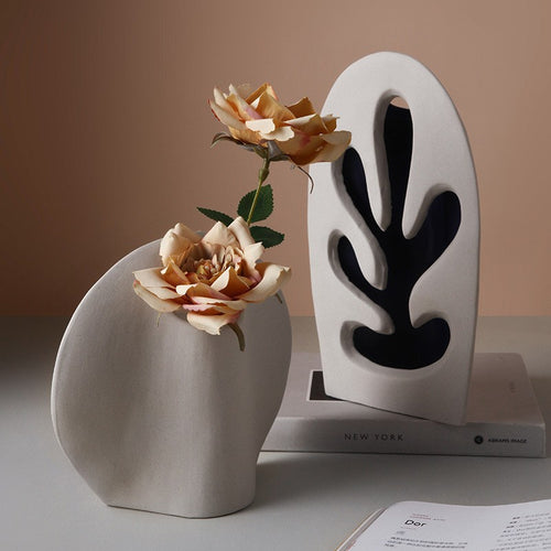 KIT GIZMO Artificial Flower Dried Flower Hand-painted Ceramic Vase