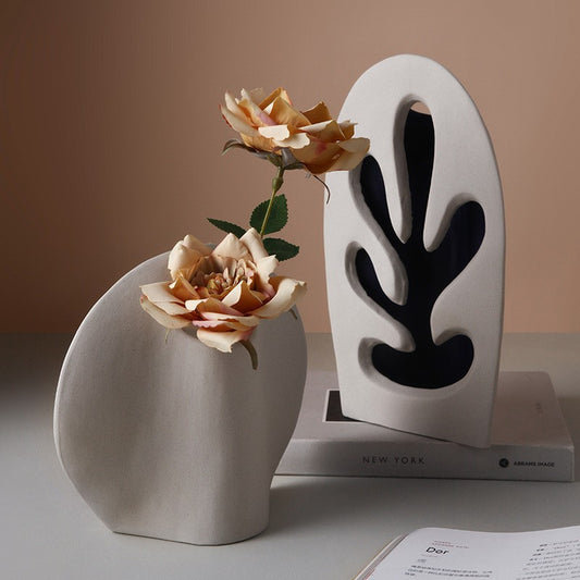 KIT GIZMO Artificial Flower Dried Flower Hand-painted Ceramic Vase