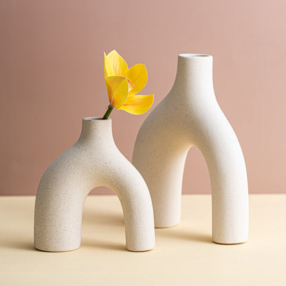 Kit Gizmo Plain Fired Ceramic Vase Decoration Living Room Soft Decoration Table White Dry Flower Vase