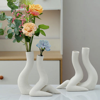 KIT GIZMO Ceramic Vase Minimalist Human Flower Arrangement
