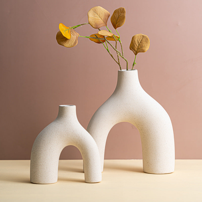 Kit Gizmo Plain Fired Ceramic Vase Decoration Living Room Soft Decoration Table White Dry Flower Vase