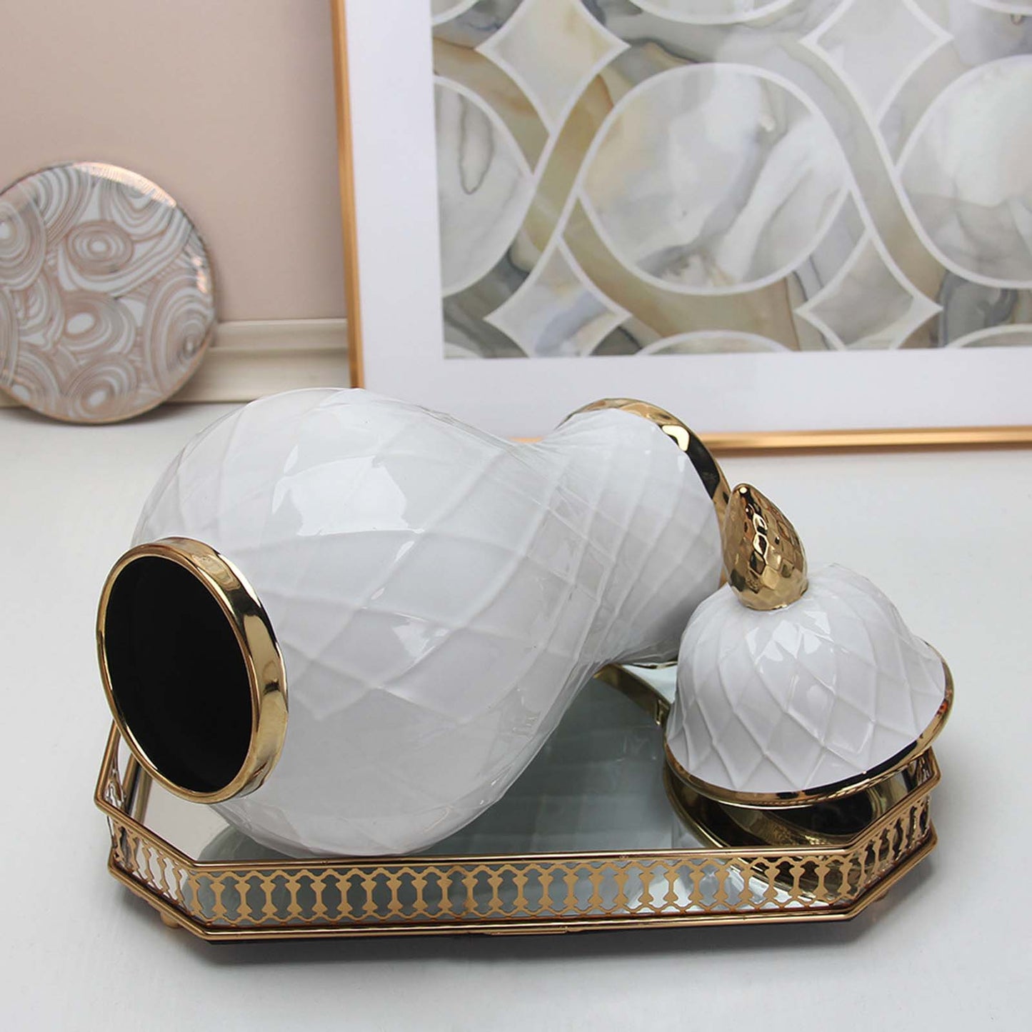 KIT GIZMO Light Luxury Ceramic Gold Vase Ornaments
