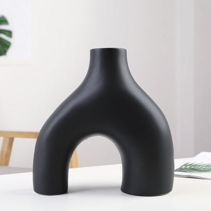 Kit Gizmo Plain Fired Ceramic Vase Decoration Living Room Soft Decoration Table White Dry Flower Vase